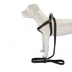 Classic solid black dog harness