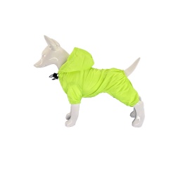 Neon green dog raincoat