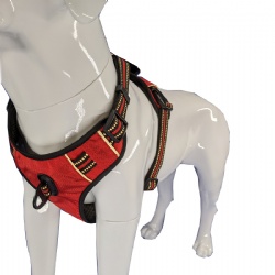 Red dog harness with handle