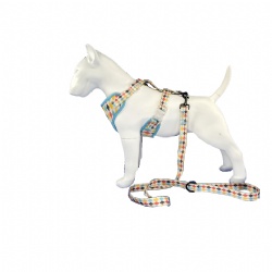 Classical checks mesh dog harness