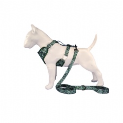 Tropical leaf dog harness